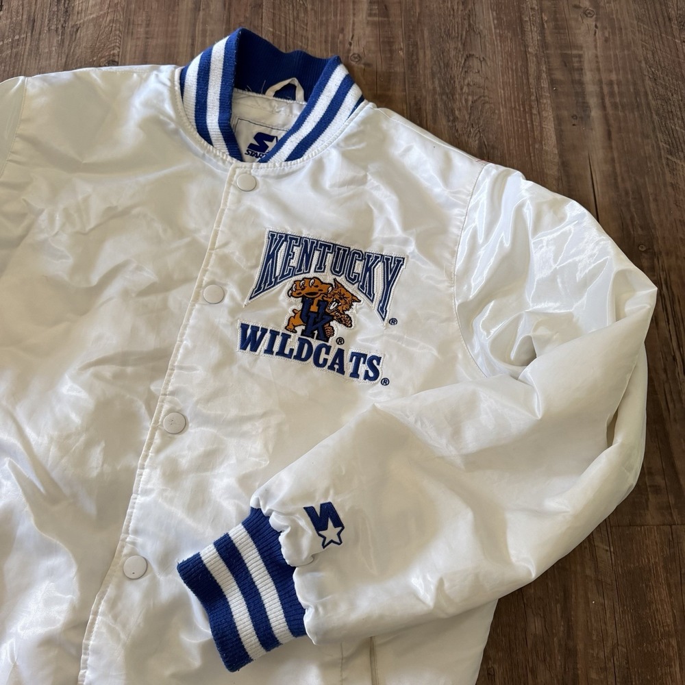 Starter x Oneness Kentucky Wildcats Jacket Men M White Satin Bomber NCAA UK